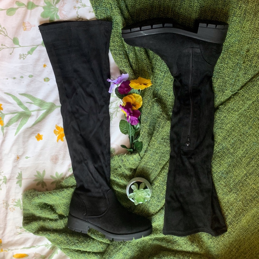 ASOS Kiley Black Stretch Knee High Boots